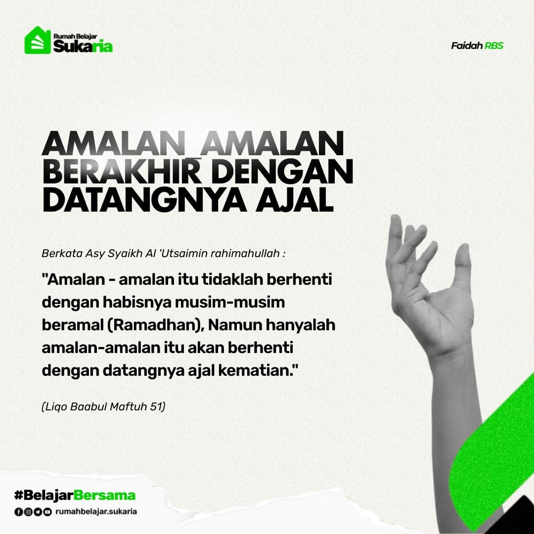 Amalan Amalan Berakhir Dengan Datangnya Ajal
